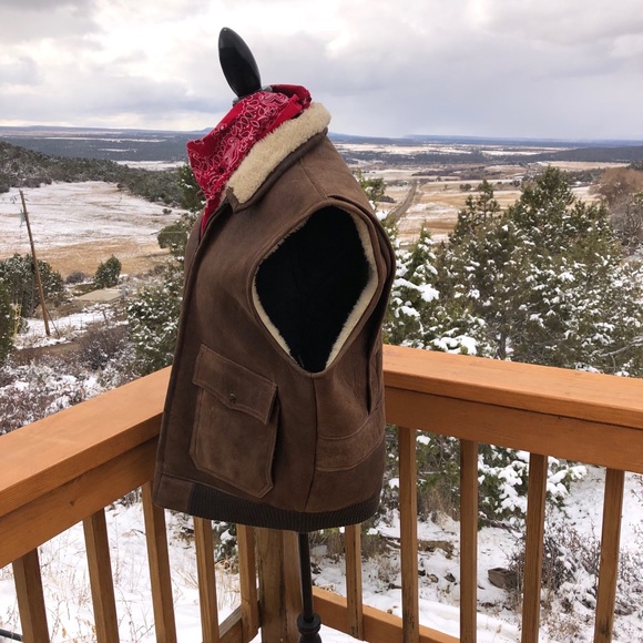 Warm Winter ❄️ leather vest shearling mountain man - Picture 2 of 11